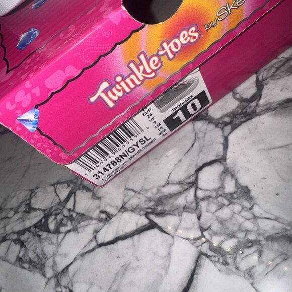 Skechers Toddler Girls Size 10 Silver Pink Twinkle Toes Light Up Sneakers NEW - Picture 3 of 3